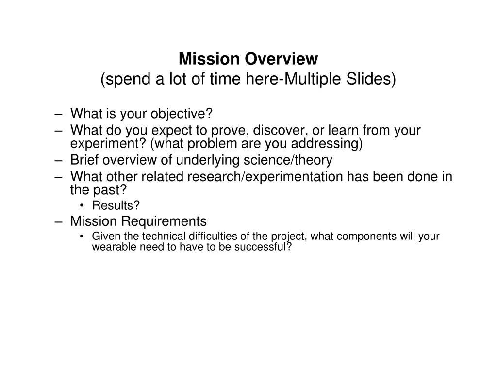 mission overview