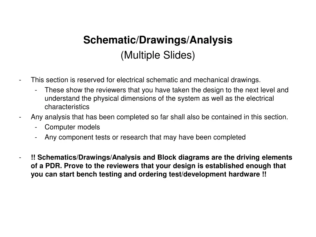 schematic drawings analysis multiple slides