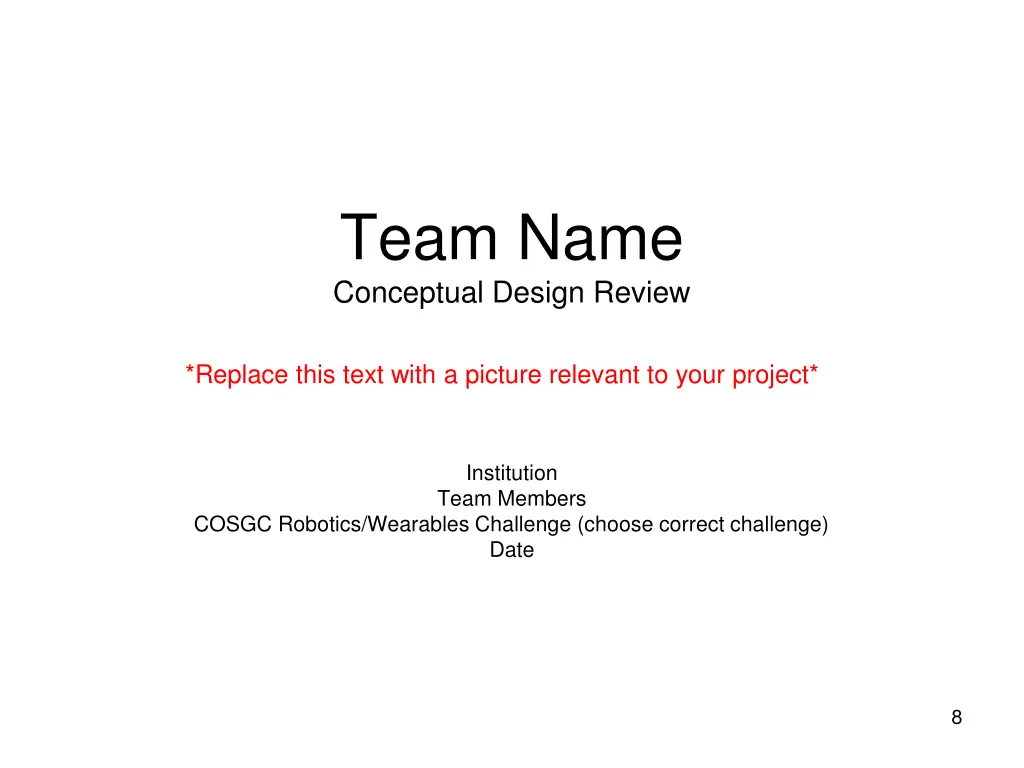 team name conceptual design review