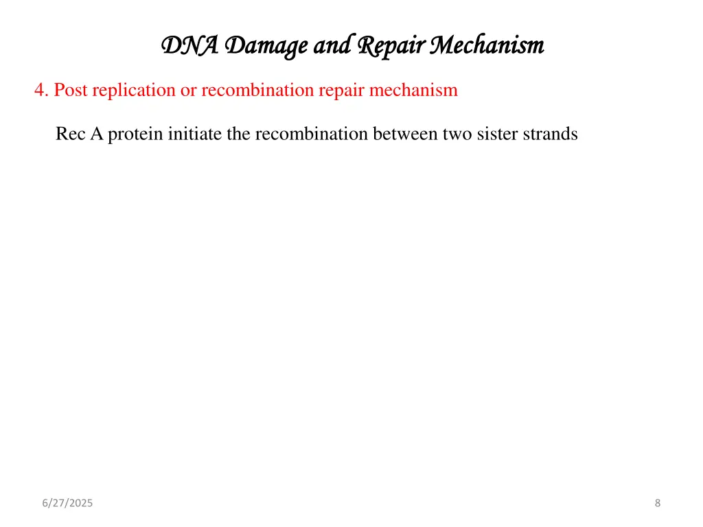 dna damage and repair mechanism 4 post
