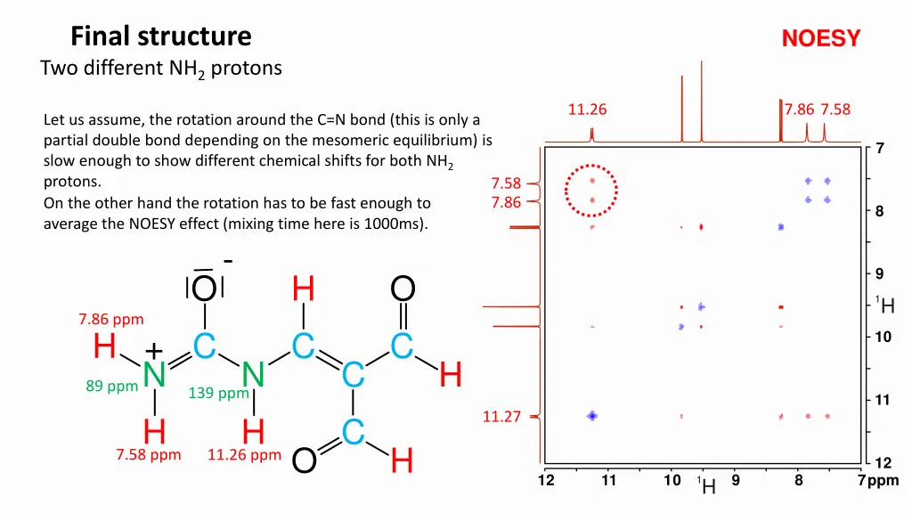 final structure two different nh 2 protons 3