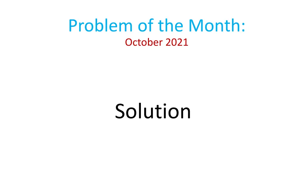 problem of the month october 2021