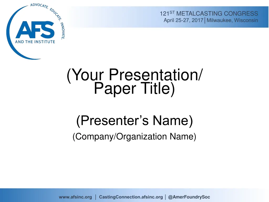 121 st metalcasting congress april 25 27 2017