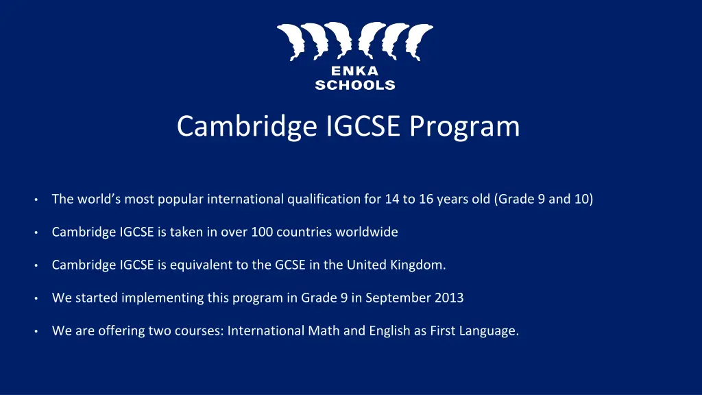 cambridge igcse program