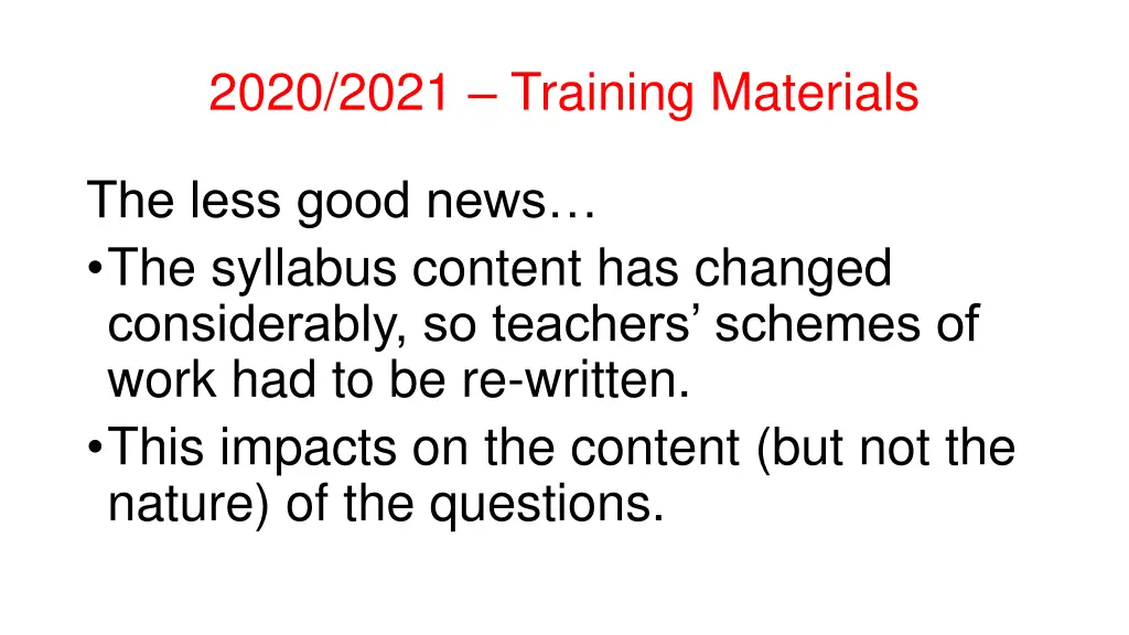 2020 2021 training materials 2