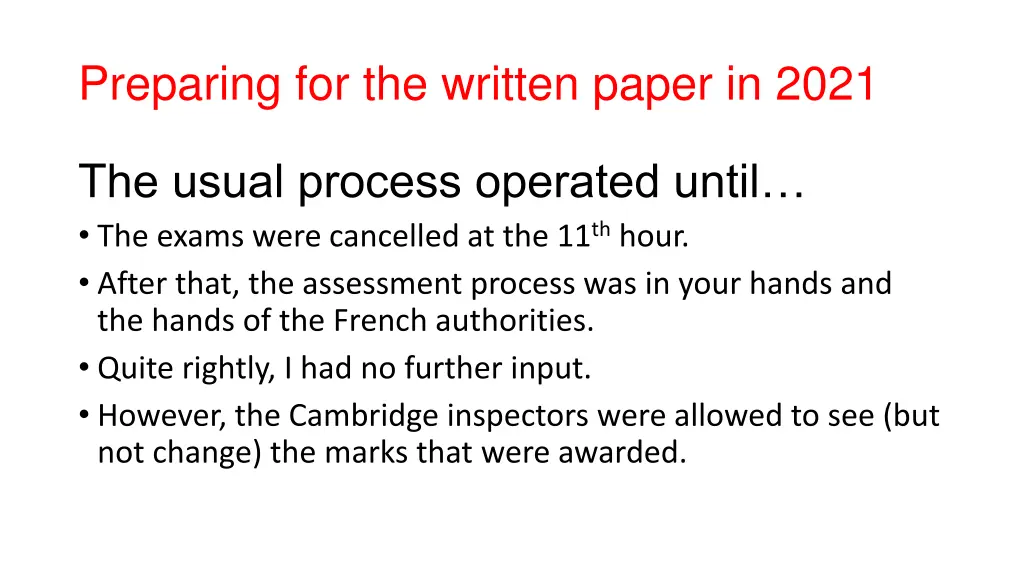 preparing for the written paper in 2021 2