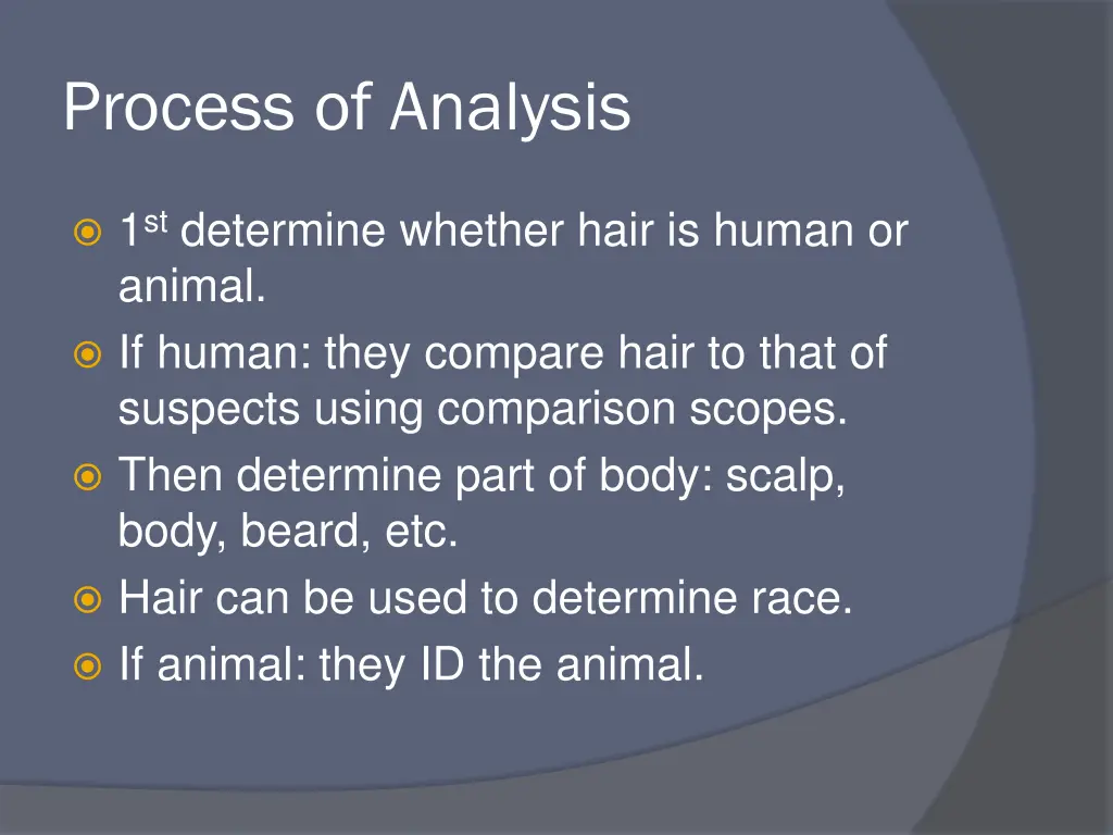 process of analysis