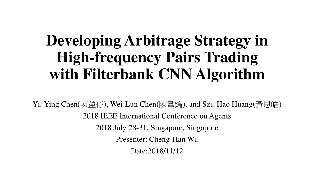 developing arbitrage strategy in high frequency