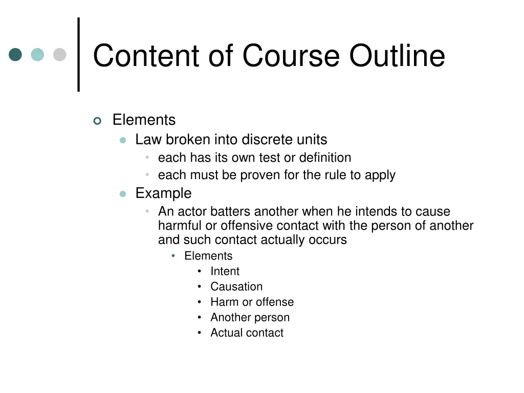 content of course outline