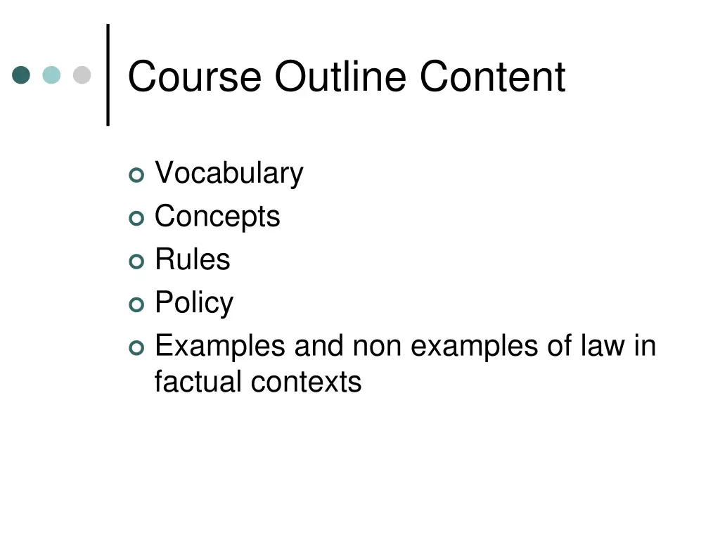 course outline content