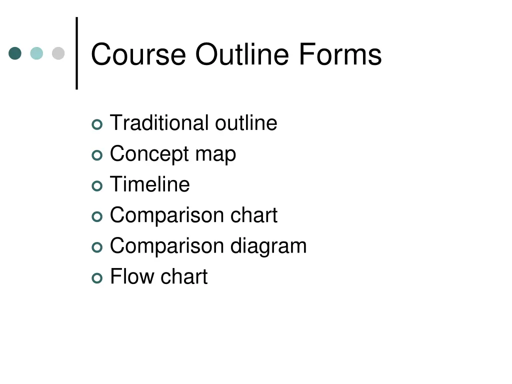course outline forms