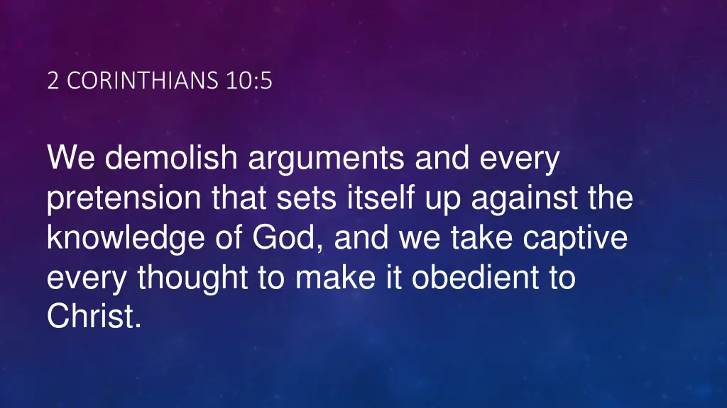 2 corinthians 10 5