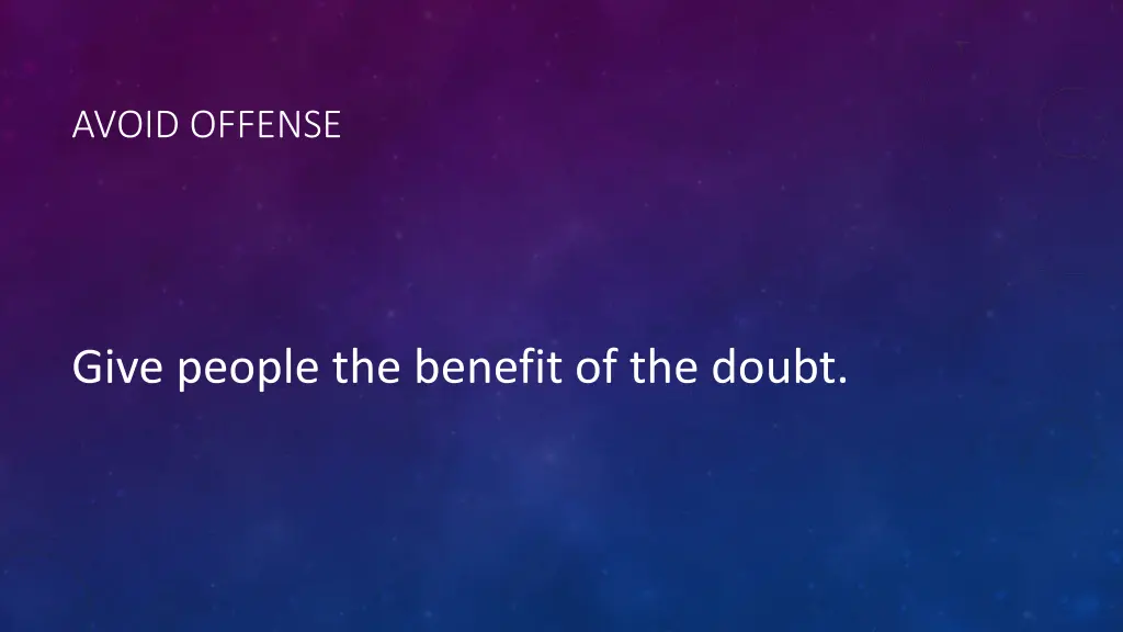 avoid offense