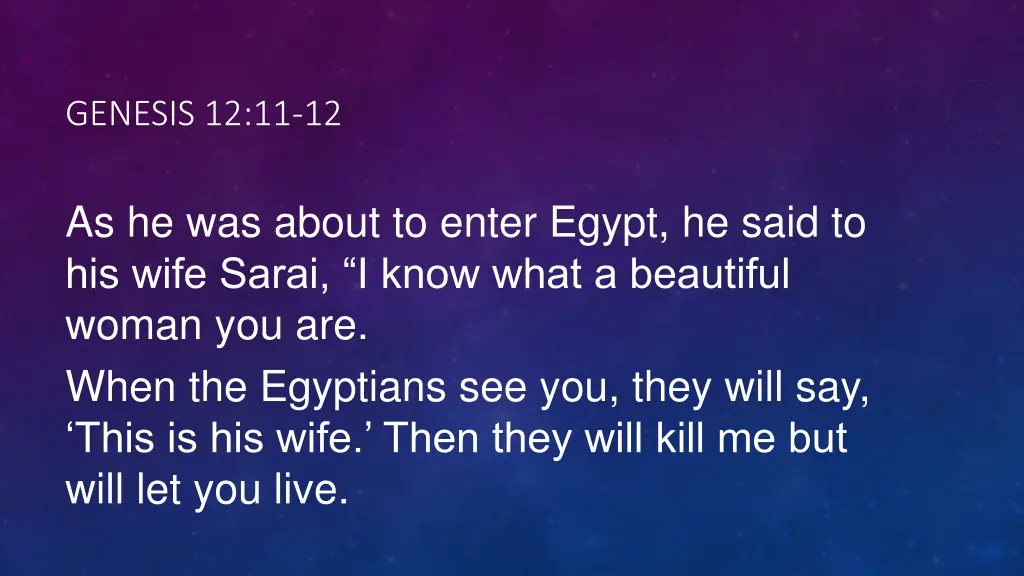 genesis 12 11 12