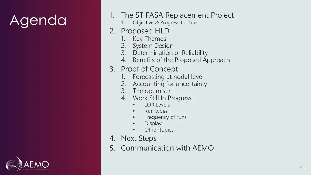 1 the st pasa replacement project 1 objective