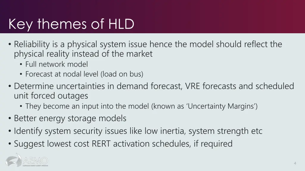 key themes of hld