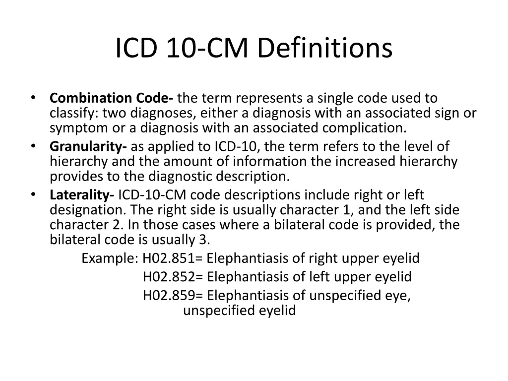 icd 10 cm definitions