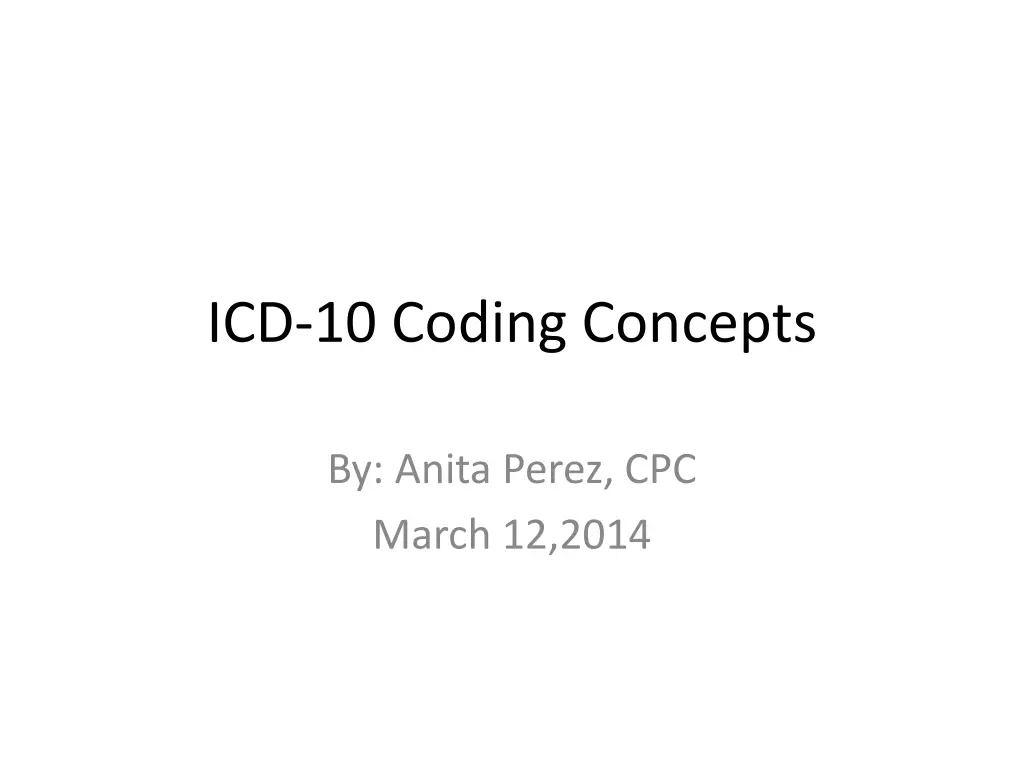 icd 10 coding concepts