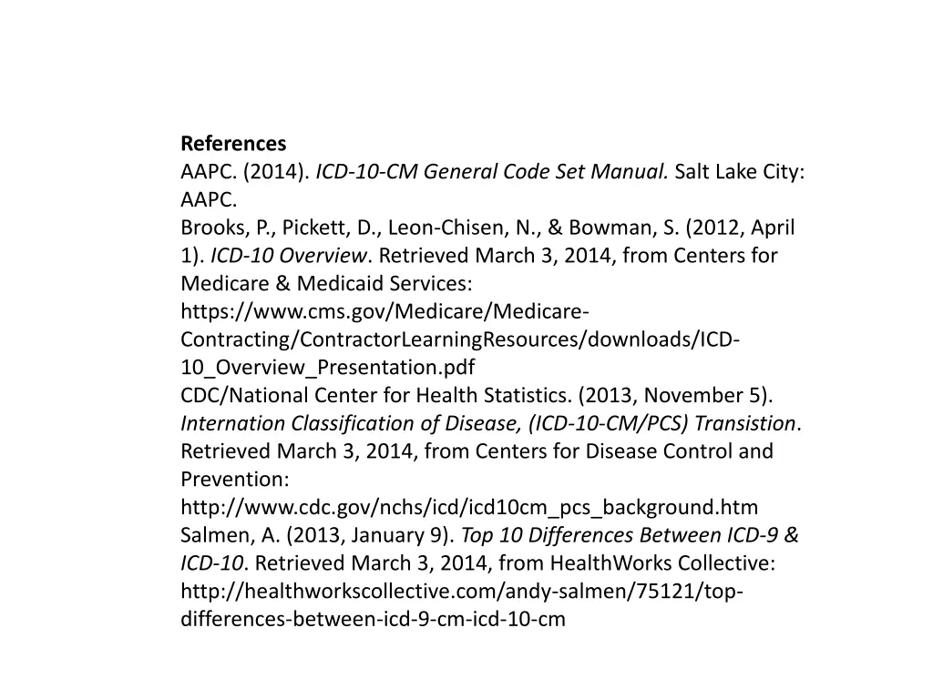 references aapc 2014 icd 10 cm general code