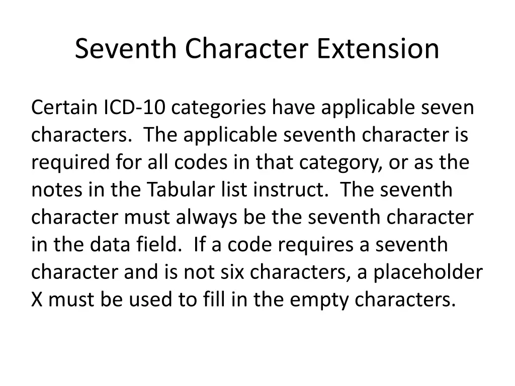 seventh character extension