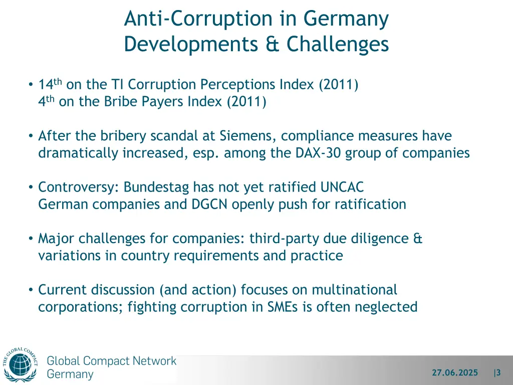 anti corruption in germany developments challenges