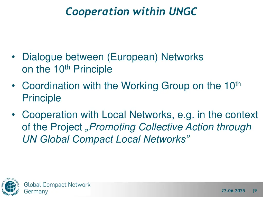 cooperation within ungc