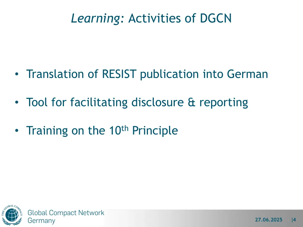 learning activities of dgcn