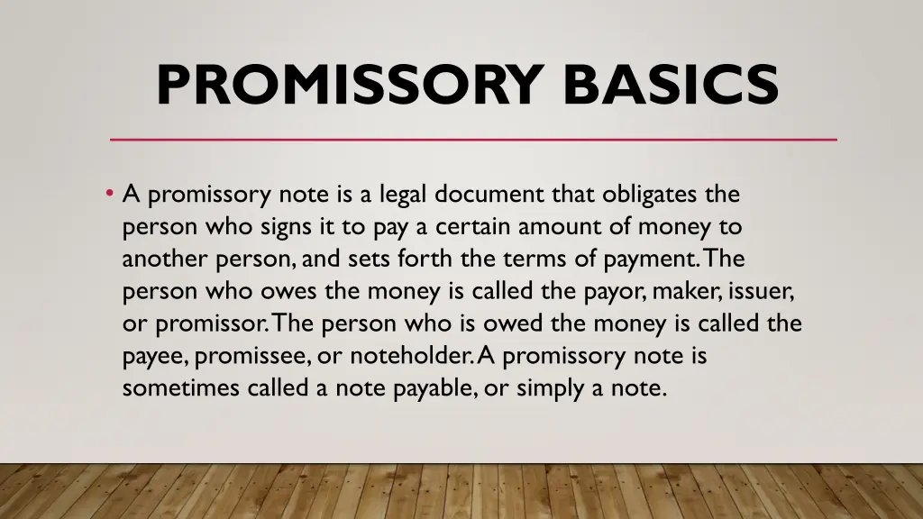 promissory basics