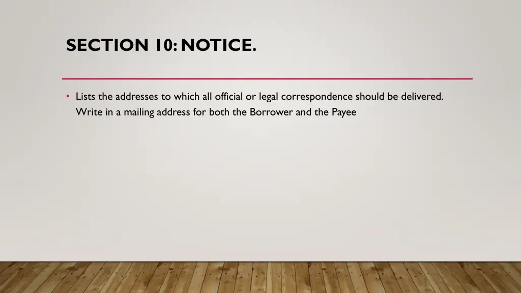 section 10 notice