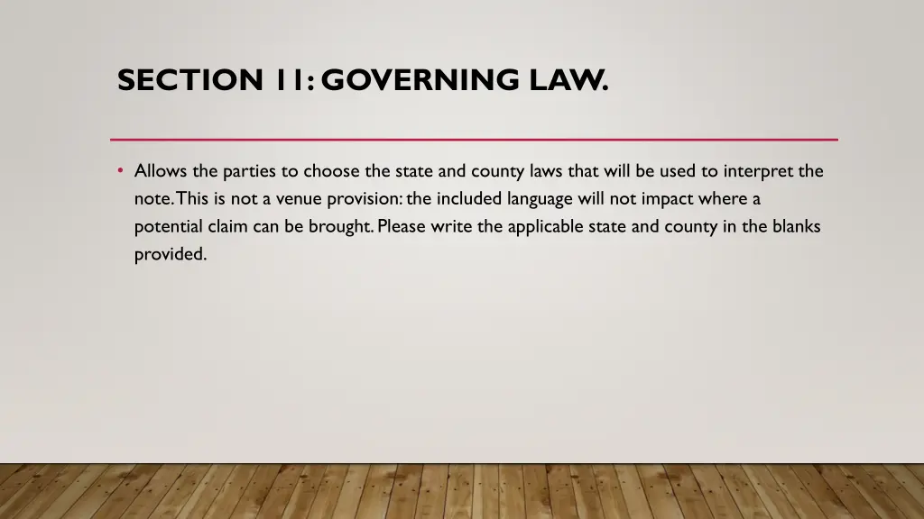 section 11 governing law