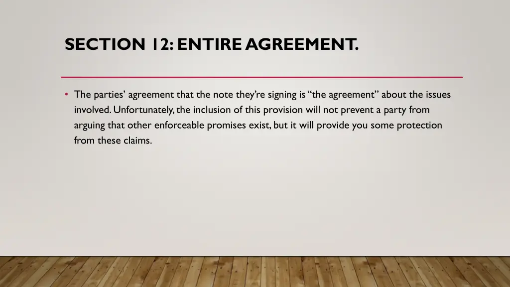 section 12 entire agreement