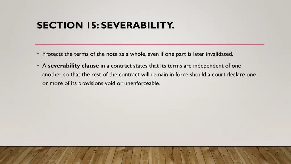 section 15 severability