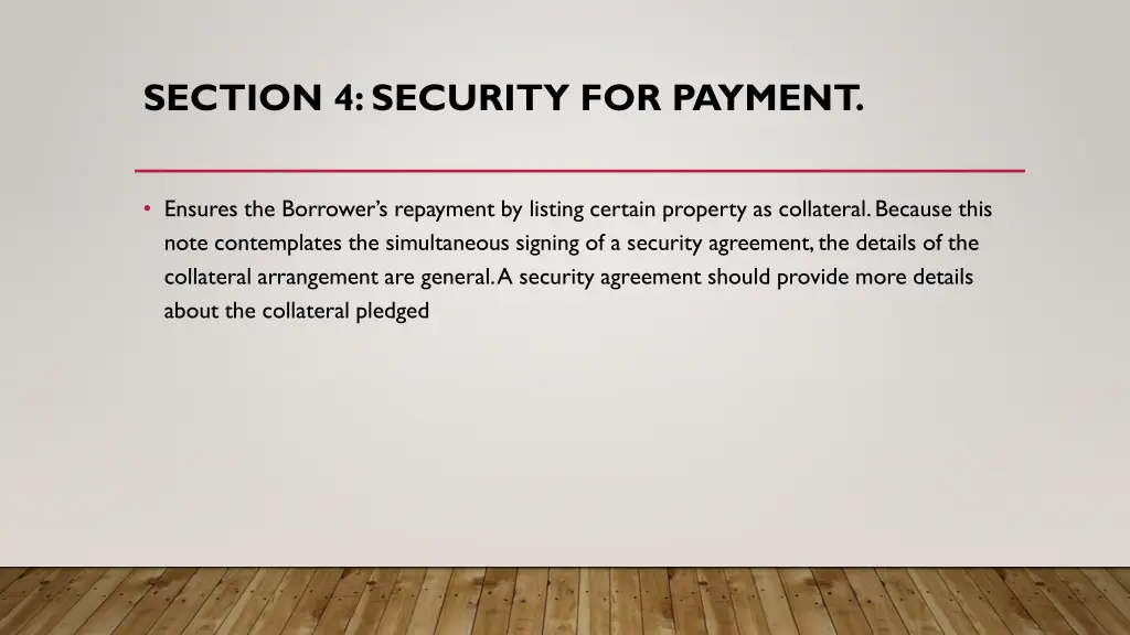 section 4 security for payment