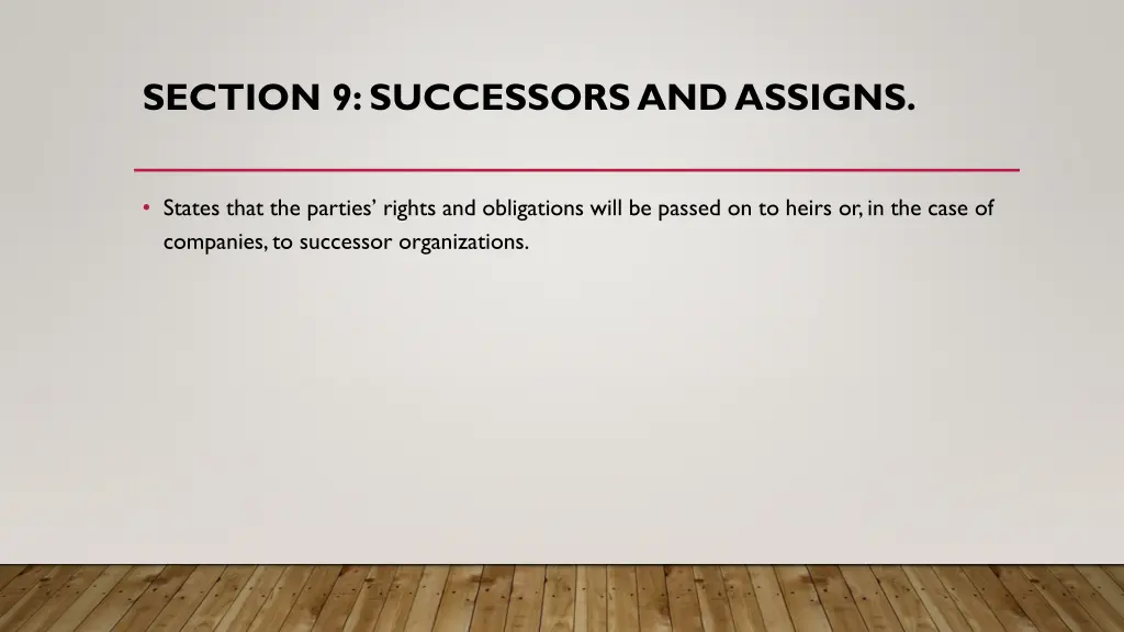section 9 successors and assigns