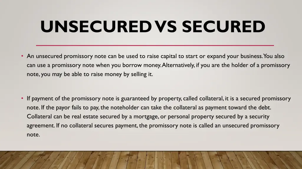 unsecured vs secured
