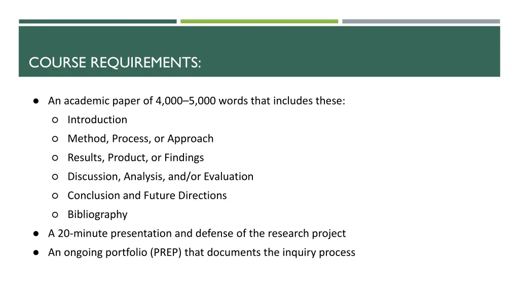 course requirements
