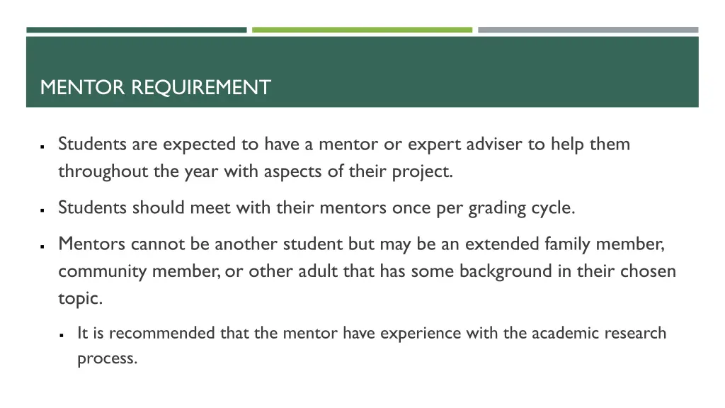 mentor requirement