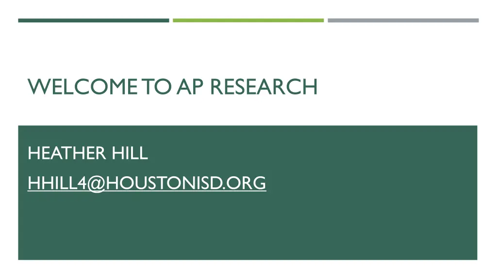 welcome to ap research