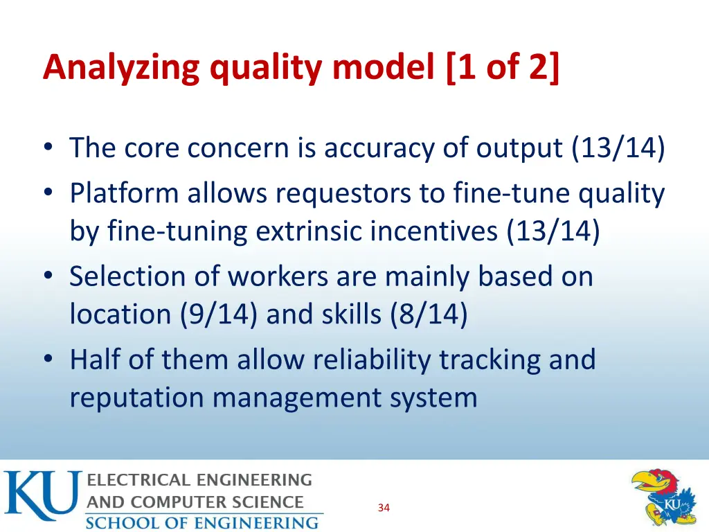 analyzing quality model 1 of 2