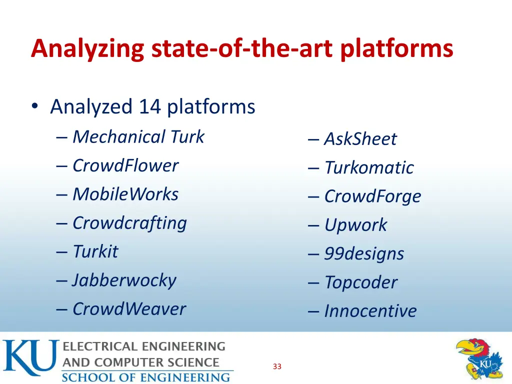 analyzing state of the art platforms
