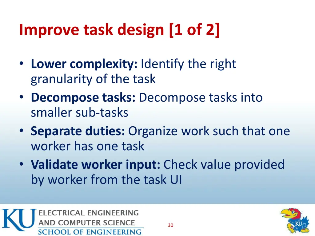 improve task design 1 of 2