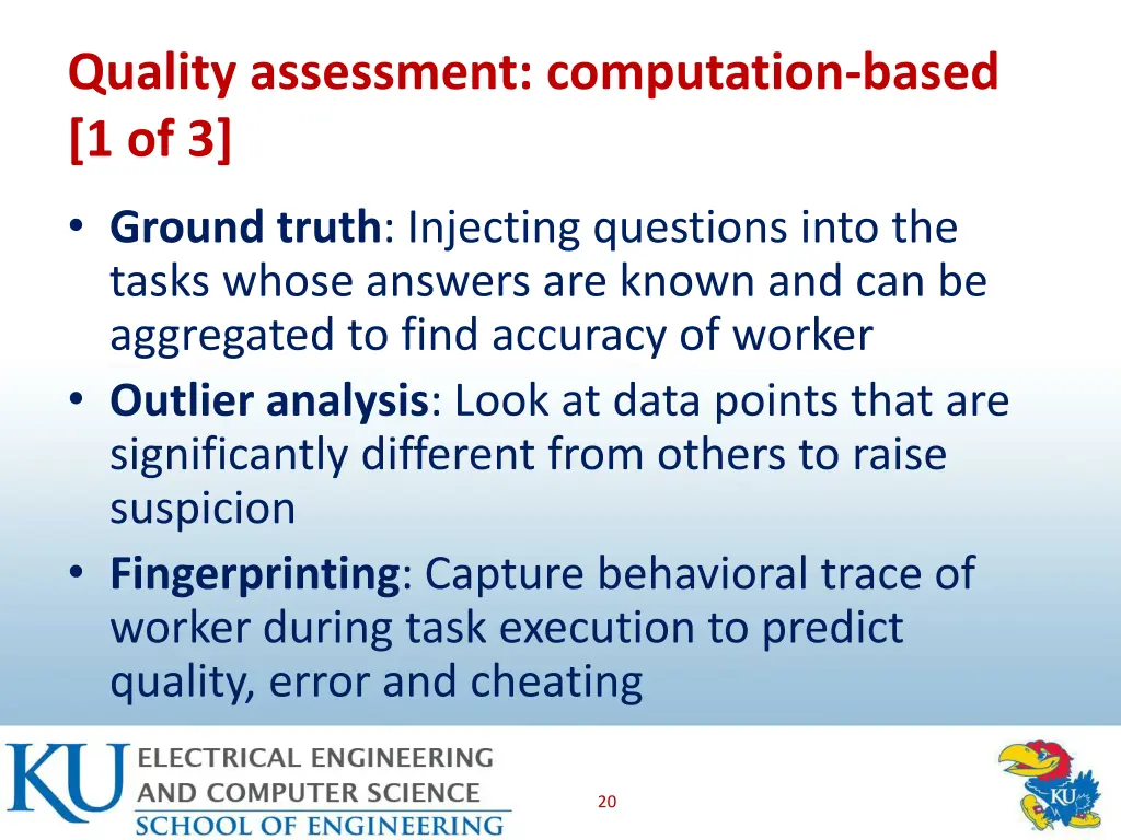 quality assessment computation based 1 of 3