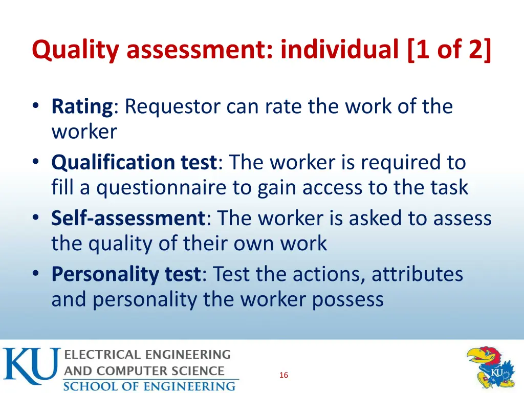 quality assessment individual 1 of 2