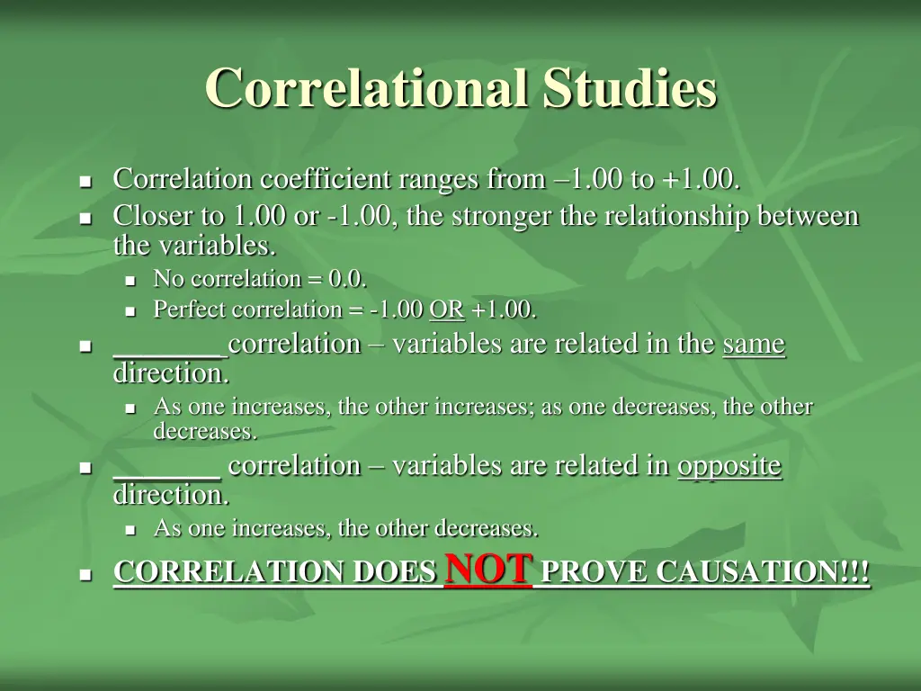 correlational studies