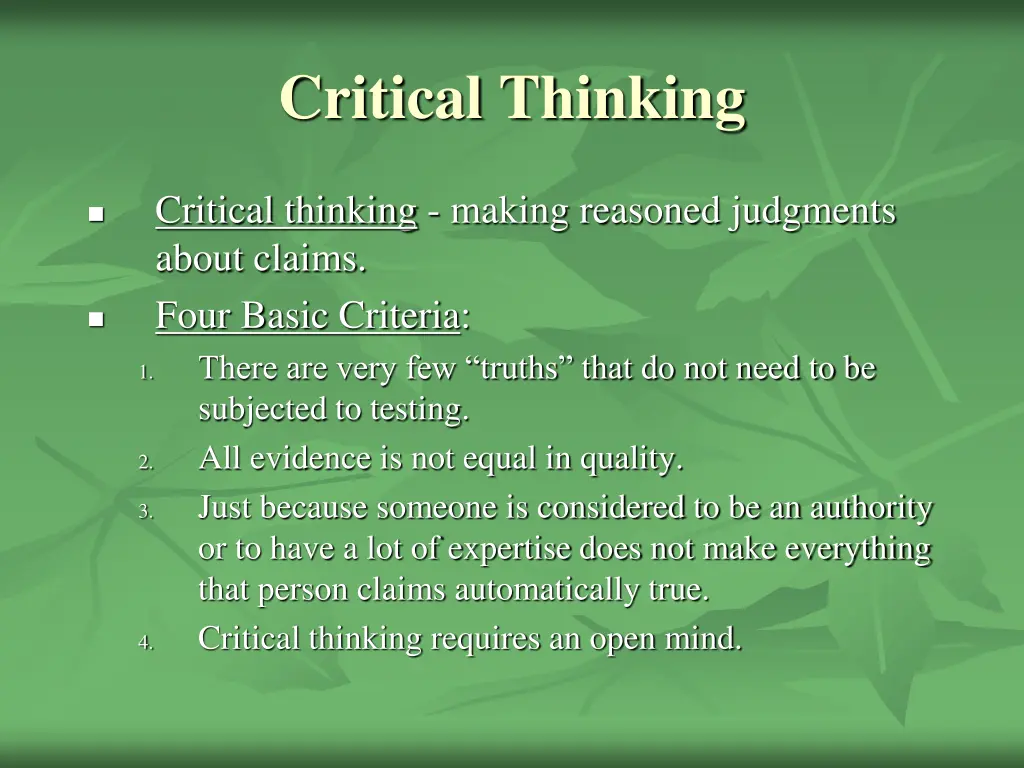 critical thinking