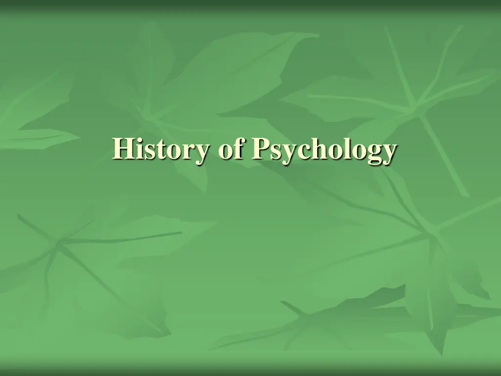history of psychology