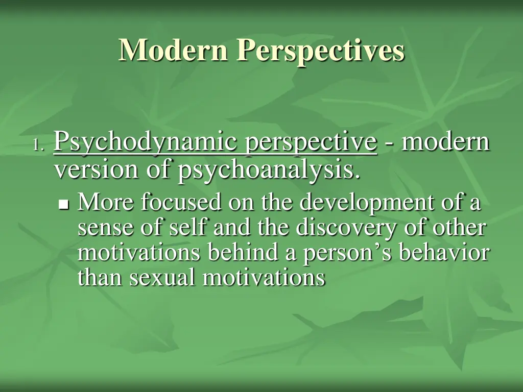 modern perspectives