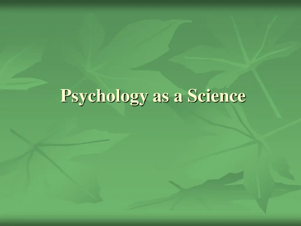 psychology as a science