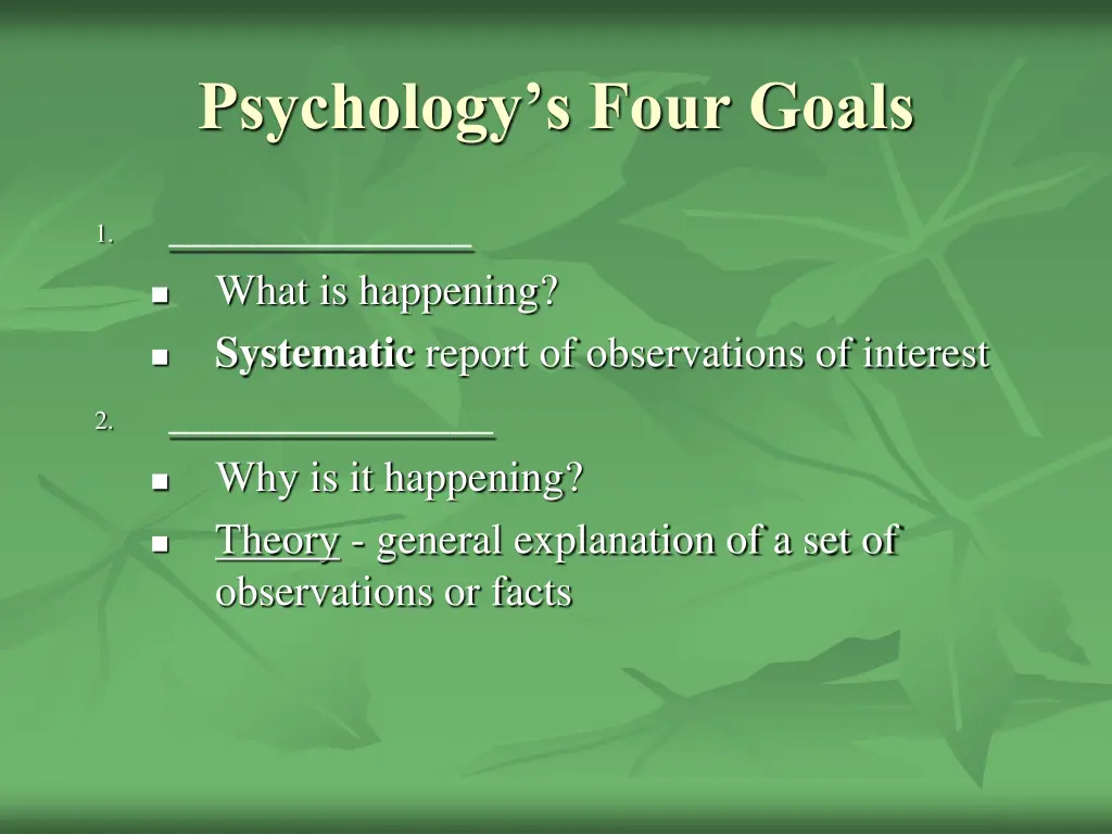 psychology s four goals