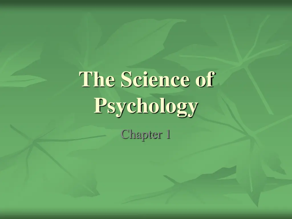 the science of psychology